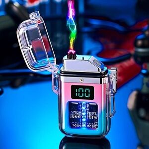 Waterproof Windproof Double Arc Light, USB Rechargeable Electric Light